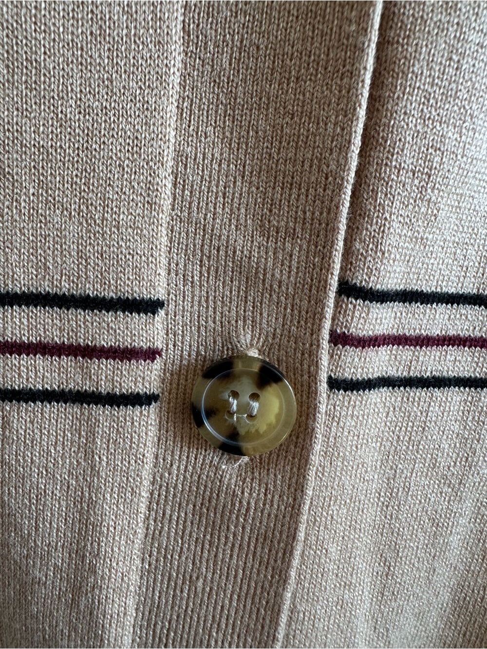 cleo Tan Plaid V-Neck Button Cardigan - Picture 3 of 8